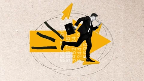 Motion trend art collage video of astonished man hold phone Video stock 301631655