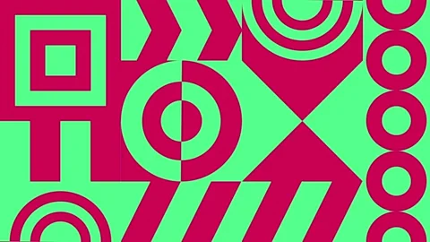 Motion trendy graphic. Geometric dynamic banner. Seamless looping. Stock Footage 158323107