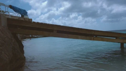 Motion under the bridge at pier Stock Footage 74024554