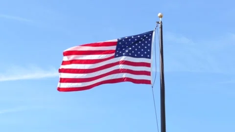 Motion of US American Flag. Memorial Day, Veterans Day, 4th of July, Patrio.. Stock Footage 291317860
