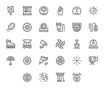 Motion Vector Icon Arsenal with 28 128x128 Bold Line PIXEL Perfect designs Stock Illustration
