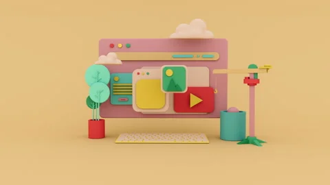 Motion video concept about site under construction, website error with page not Stock Footage 248138589