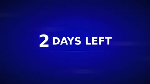 Motion Video Countdown Display Showing Two Days Left in Dynamic Blue Backgr.. 库存影片 338313712