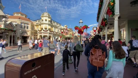 Motion video Magic Kingdom Disney World Orlando Florida USA Stock Footage 121237482