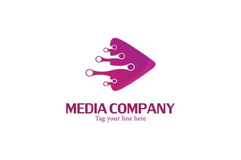 Motion video media logo Stock Illustration
