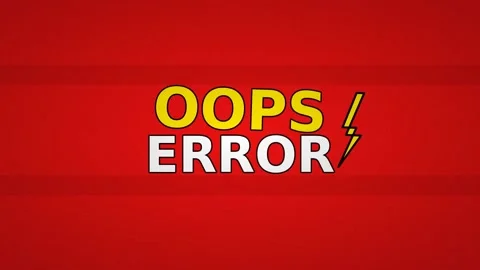 Motion Video of Oops Error Sign with Dynamic Red Background for Technical I.. Stock Footage 338314149