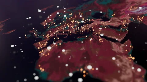 Motion video topographic shining map. Stock Footage 238750394