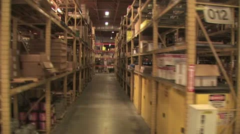 In Motion View of Warehouse Inventory 5 스톡 동영상 18962834