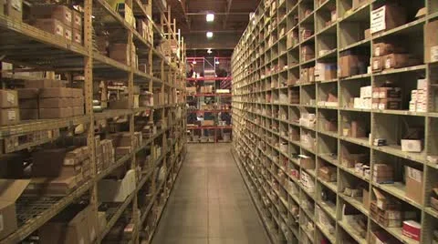 In Motion View of Warehouse Inventory 6 스톡 동영상 19330815