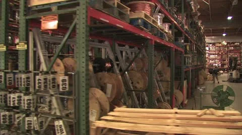 In Motion View of Warehouse Inventory 8 Video stock 19330611