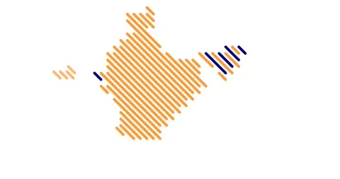 Motion Visualization of Diagonal Elements Creating India Map Shape Stock Footage 325788708