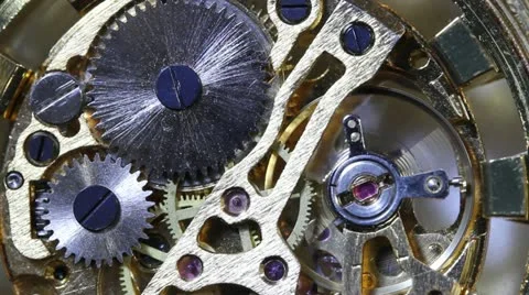 Motion watch clockwork  turning, gear Stock Footage 12110868