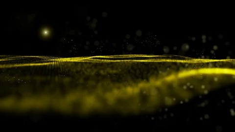 Motion wave with dust and tiny light flashing with gold Stock Footage 87780945