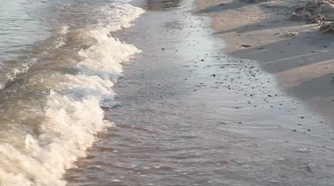 Motion of the waves on the beach Stock Footage 7901990