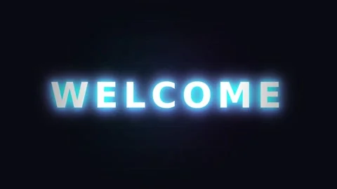 Motion Welcome Sign Neon Light Animation Brightly Illuminated Welcome Text .. Stock-Footage 338313399