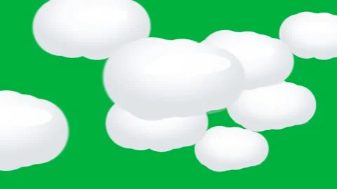 Motion of White Clouds Floating Across Bright Green Sky in Dynamic Video Scen 库存影片 342543014