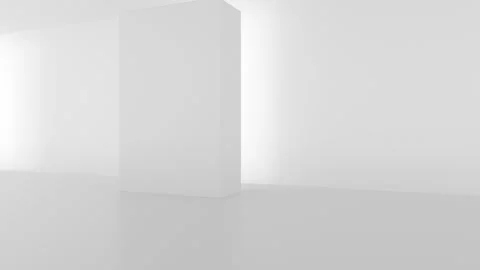 Motion in the white corridor in the fog Stock Footage 193486975