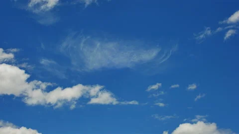 The motion of White Fluffy Clouds In Blue Sky. Stock-Footage 155853419