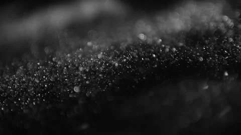 Motion Of White Particle Elements In Space As Dust On Black Background Stock Footage 142737955