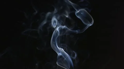 Motion of white smoke on black background Stock Footage 68554923