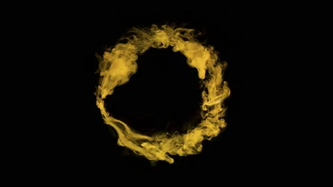 Motion of yellow smoke circle Stock Footage 123758820