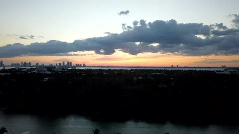 Motionlapse of Miami Sunset shot from Mid Beach Miami Stock Footage 145693489