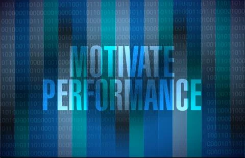 Motivate Performance binary background sign Illustrazione stock