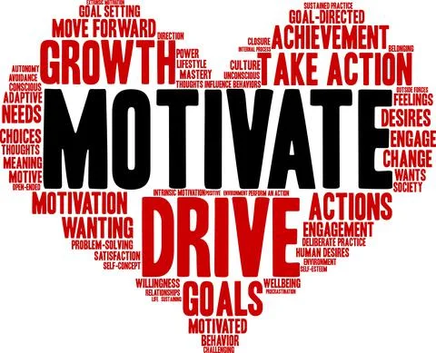 Motivate Word Cloud Illustrazione stock