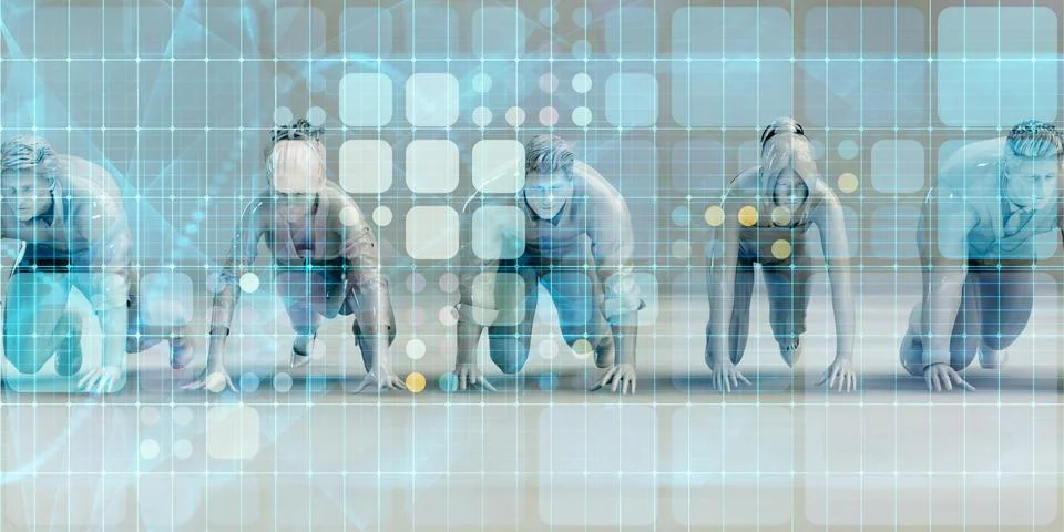 Motivated Team Stock Illustration