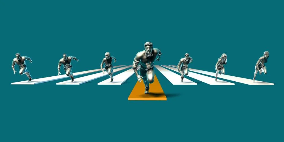 Motivated Team Stock Illustration