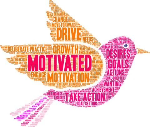 Motivated Word Cloud Illustrazione stock
