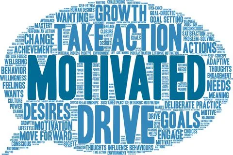 Motivated Word Cloud Illustrazione stock