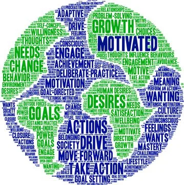 Motivated Word Cloud Stock Illustration