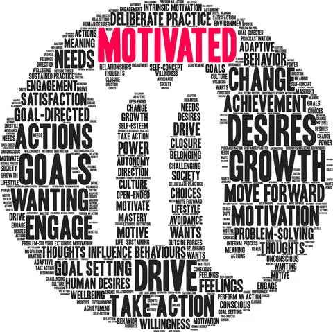 Motivated Word Cloud Illustrazione stock
