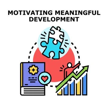 Motivating meaningful development process with learning and growth Stock Illustration