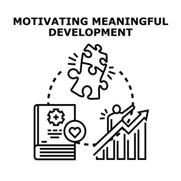 Motivating meaningful development process with learning and growth Stock Illustration