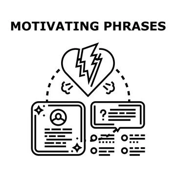 Motivating phrases and boosting self confidence concept Stock Illustration