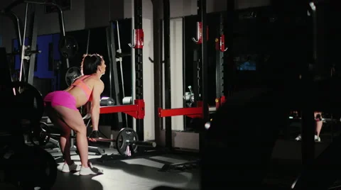 Motivation and commitment to the sport: athletic woman training in a gym in the Stockbeeldmateriaal 67266518