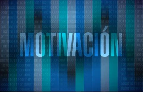 Motivation binary sign in Spanish concept Illustrazione stock
