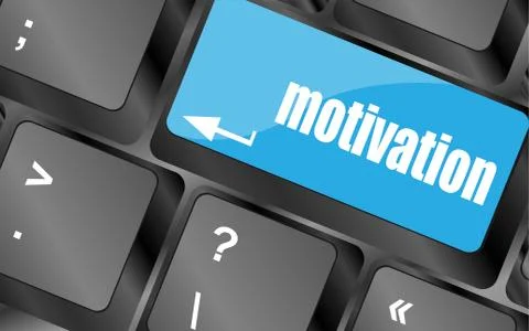 Motivation button on computer keyboard key Stock Illustration