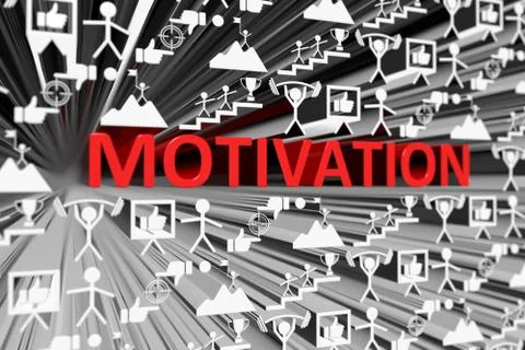 MOTIVATION concept blurred background 3d render illustration Stock Illustration