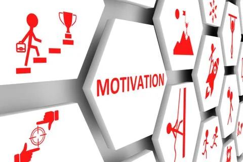 MOTIVATION concept cell background 3d illustration Stock Illustration