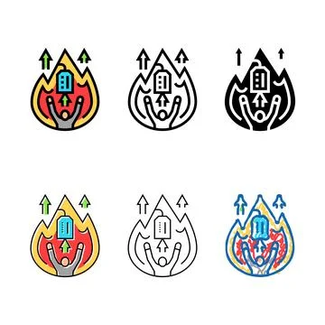 Motivation consumer stylized behavior color icon vector イラスト素材