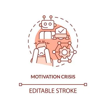 Motivation crisis gradient concept editable icon Stock Illustration