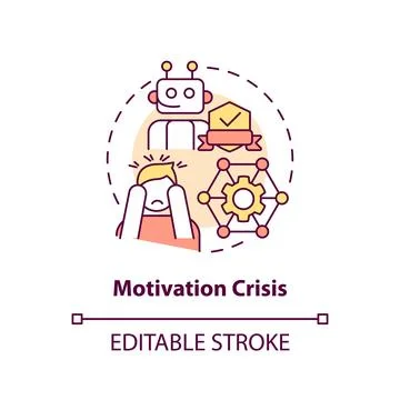 Motivation crisis multicolor concept icon Stock Illustration