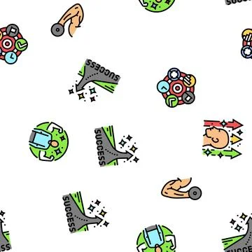 Motivation human success seamless pattern vector Stock Illustration