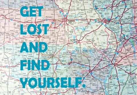 Motivation quote on map Illustrazione stock