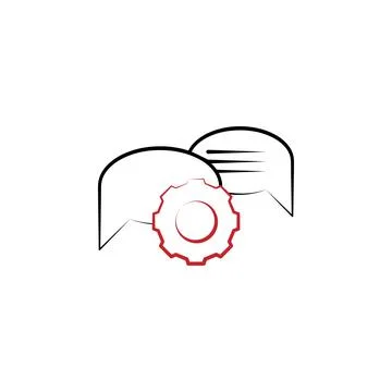 Motivation, speech bubbles, gear 2 colored line icon. Simple colored hand drawn Illustrazione stock