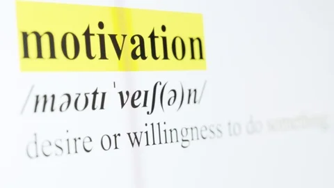 Motivation Text Macro Shot Highlighted in Yellow Color On Computer Screen Stock Footage 123224363