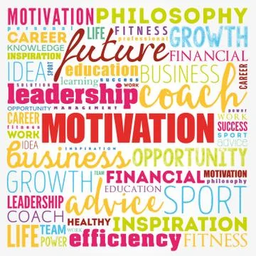 MOTIVATION word cloud collage, coaching concept background Stock Illustration